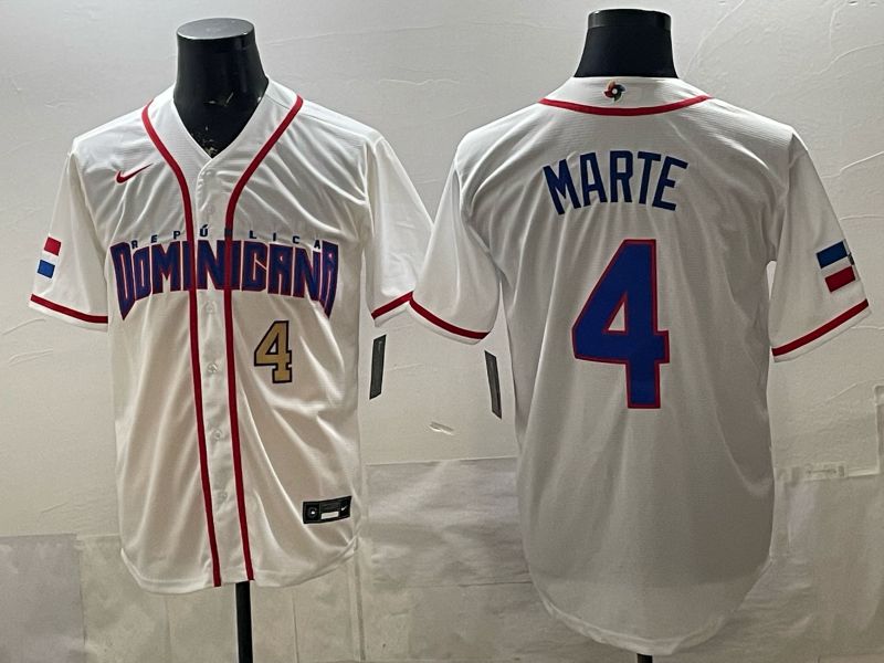 Men 2026 World Cub #4 Marte White Game Nike MLB Jersey style 003